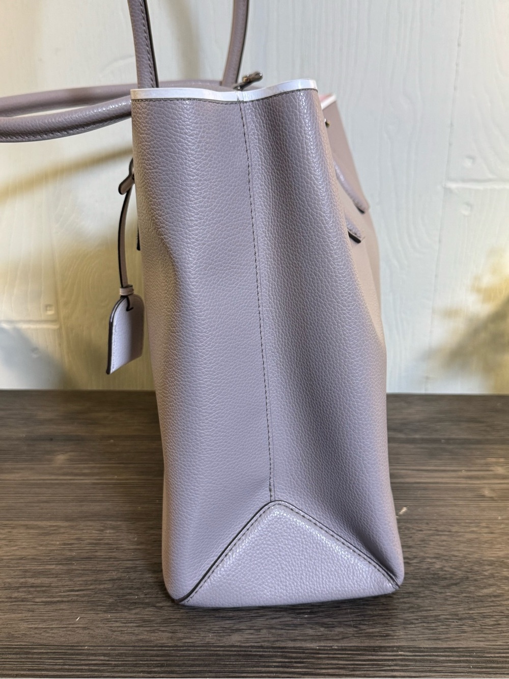 Kate Spade Eva Large Taupe Tote with Pink Interior EUC - Picture 5 of 13